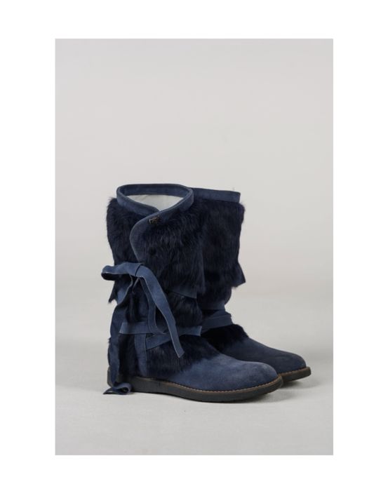 Замшевые, бренд Blumarine сапожки