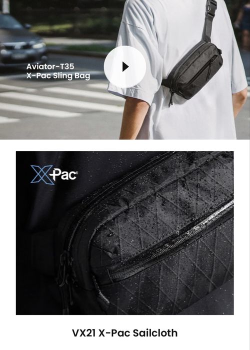 TomToc X-pac T35, Cordura, sling, borseta, crossbody, impermeabila