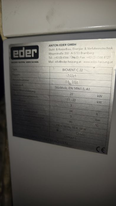 Cazan lemne Eder biovent