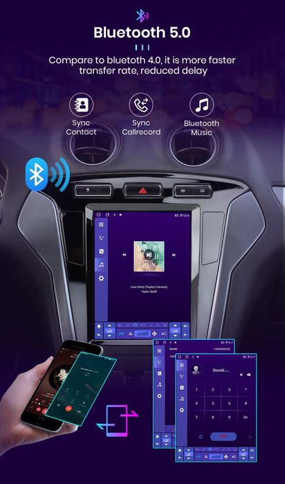 Navigatie Android 14 Ford Mondeo Tip Tesla Carplay Android Auto