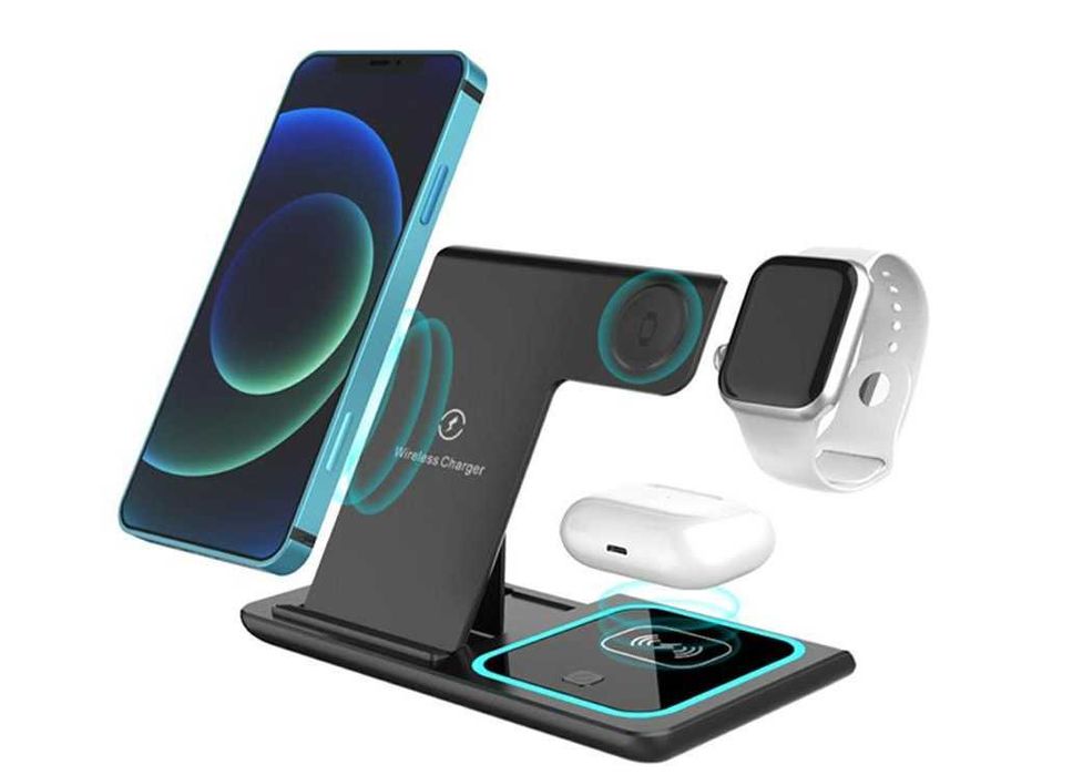 Statie Incarcare rapida 3 in 1 Fast Charger 15W compatibila cu apple