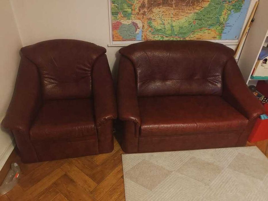 Canapea si Fotoliu Grena, Piele artificiala