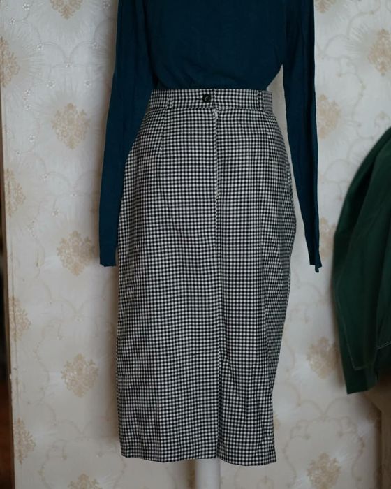 Fusta de stofa  lunga patratele