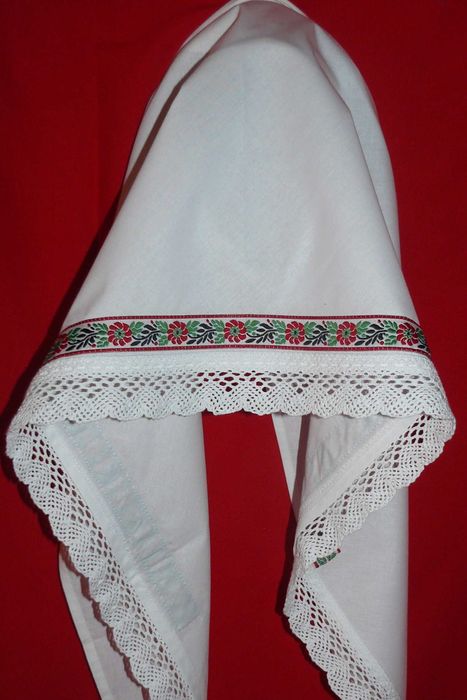 Кърпи за глава от ранфорс-бели и червени, различни модели и размери