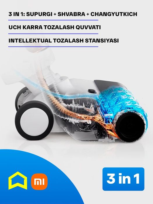 Беспроводной вертикальный пылесос для пола Xiaomi Truclean W20 Wet Dry