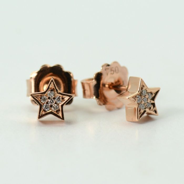 Cercei aur alb/roz cu diamante cod 7585,7590,7577