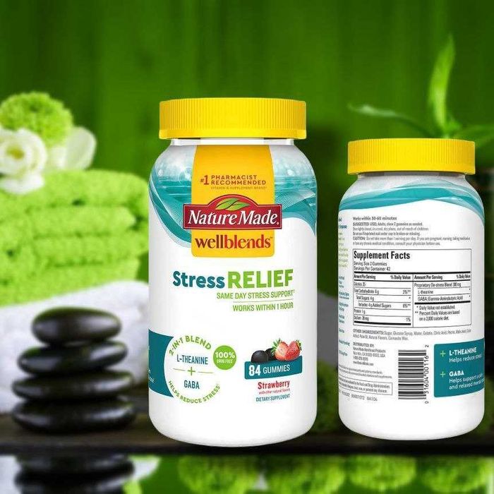 Л- Теанин+ Габа Nature Made Wellblends Stress Relief снятие стресса