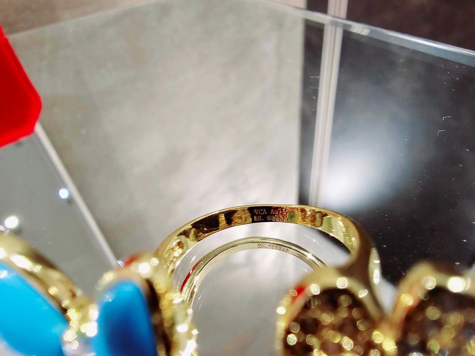 Van Cleef & Arpels VCA Gold Turquoise Two Butterfly Дамски Пръстен