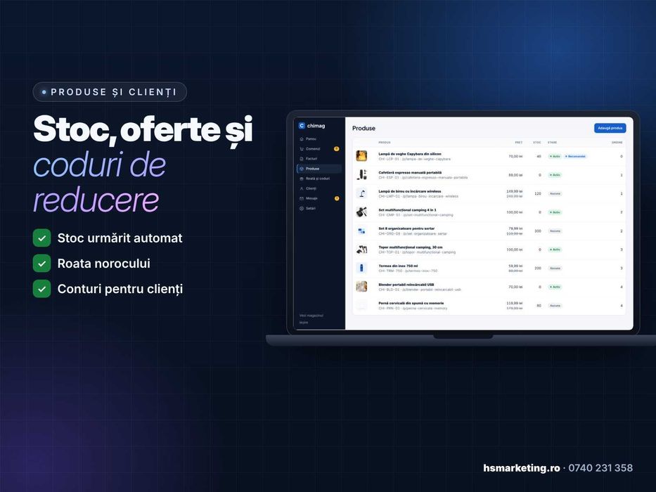 Magazin online la cheie – livrare, facturi SAGA, fără abonament