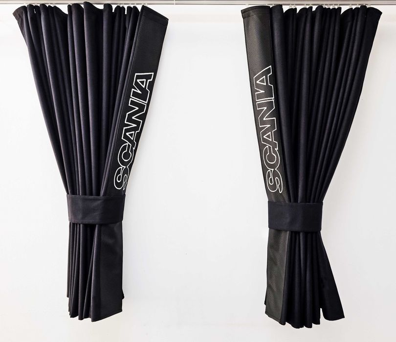 Пердета за камиони SCANIA. с кожена лента и кукички тип холандско чело