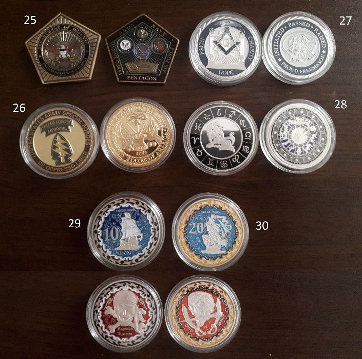 Колекционерски монети ФБР ЦРУ CIA NSA FBI масони police Германия поли