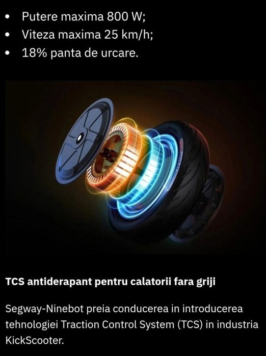 Trotineta electrica NINEBOT KickScooter F2, 10 inch, negru