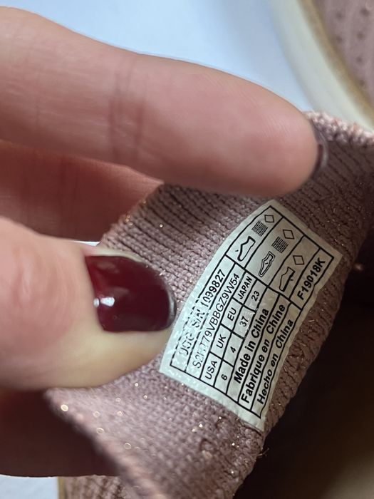 UGG, balerini 'slip-on', material textil, roz sidefat