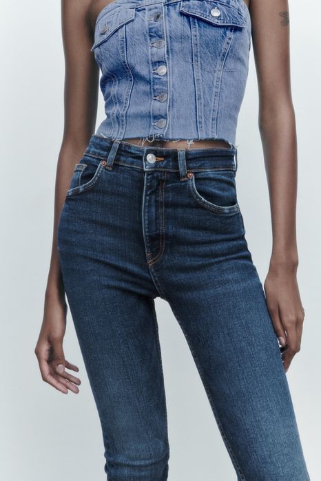 ZARA слим дънки с висока талия НОВИ
