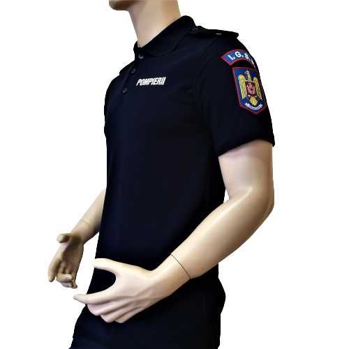 Tricou polo pompieri maneca scurta cu suport de grad