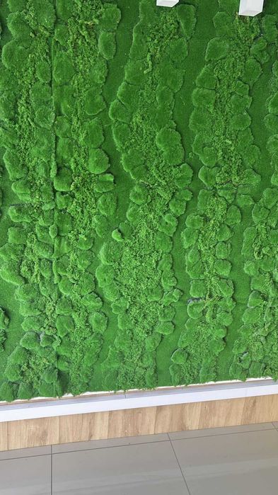 Vând perete decorativ verde, cu mușchi decorativ și plante artificiale – ideal pentru amenajări moderne!