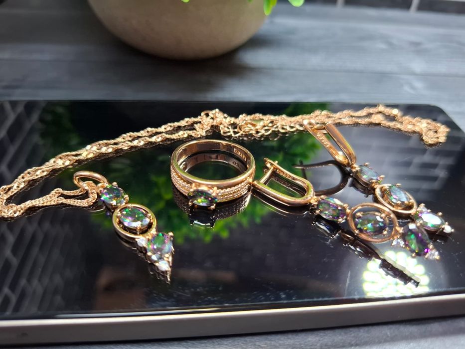 Комплект серьги цепочки кольцо 585RG585RG