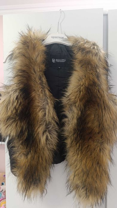 Дамски елек кожа и пух