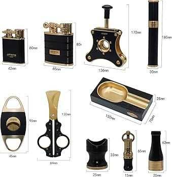 Подаръчен комплект от пепелник,запалка,ножица,гилотина,туба за пури