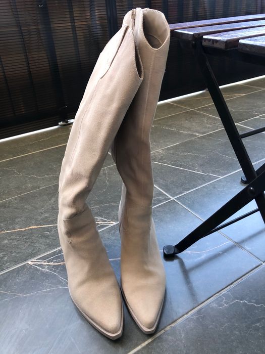 Cizme de piele cu toc masiv Nevada