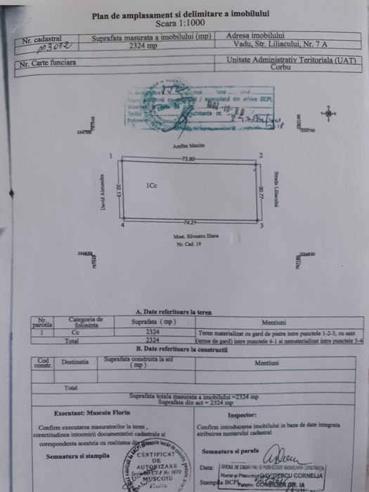 Vand teren intravilan in Vadu
