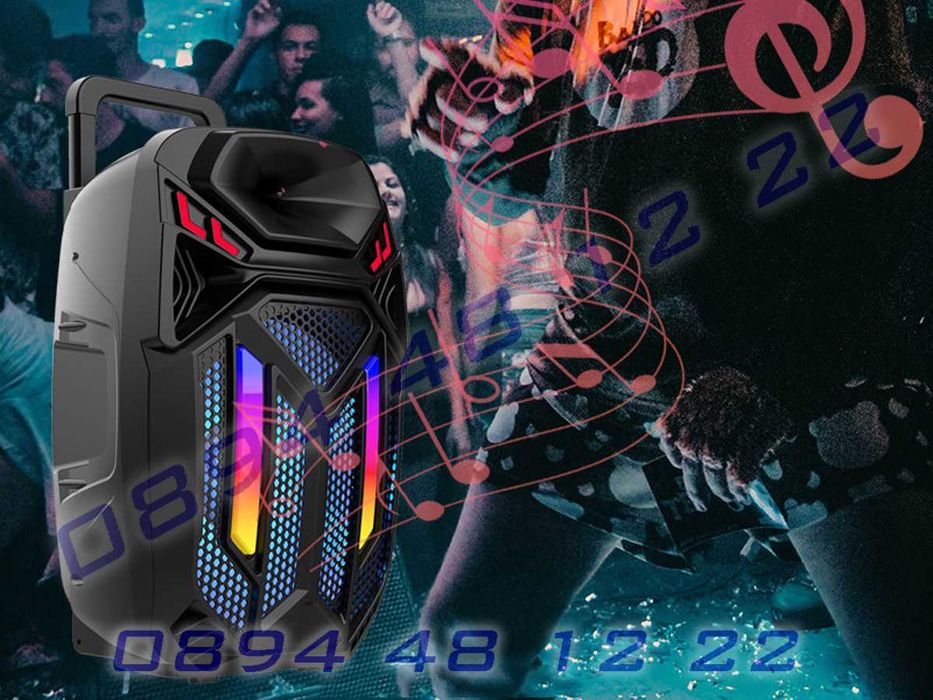 Караоке парти високоговорител два микрофона 15-инчов високоговорител