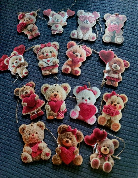 Дървени мечета с късметче за Св. Валентин