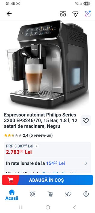 Aparat cafea nou