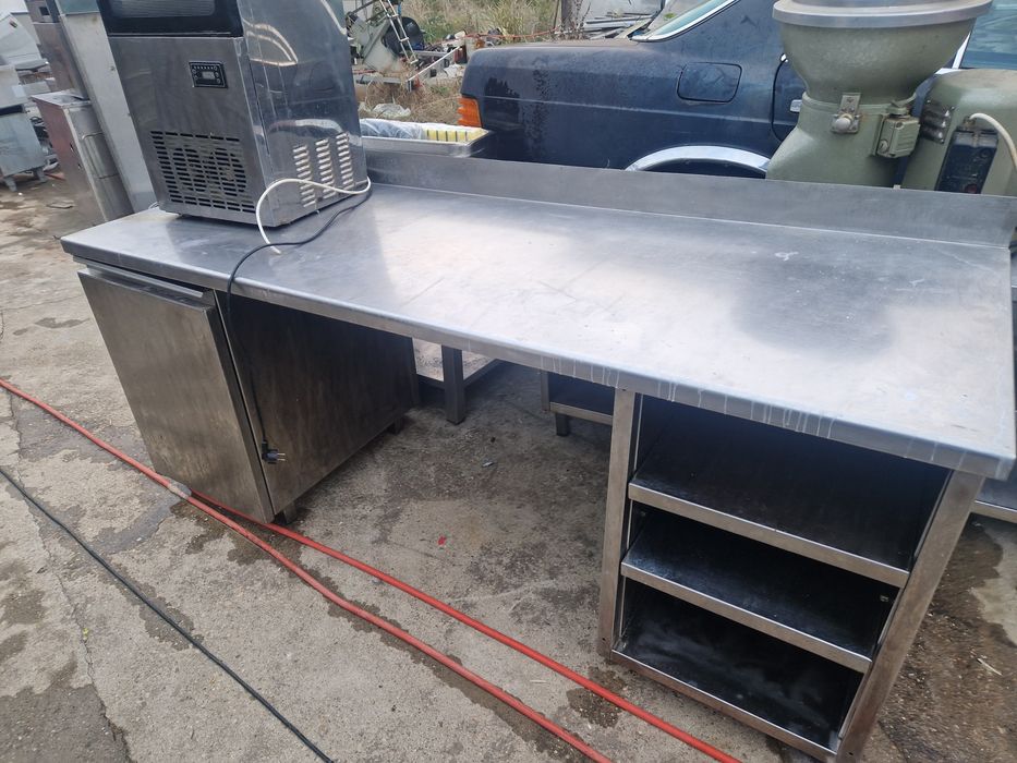 Masa inox cu cuva, grill inox, hota inox gros