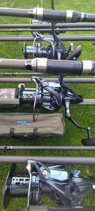 Set Crap,4 Lansete Carbon 3,90m,4 Mulinete Tambur 14000 Metalic,12 Rulmenți,Rod Pod+4 Senzori+4 Swingere + Fir