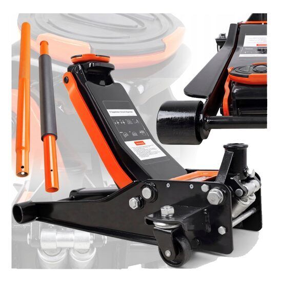 Cric hidraulic tip crocodil 4 tone, cu roti, 95-552 mm, 2 cilindrii,