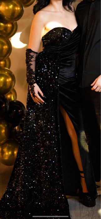 Rochie eleganta din catifea cu paiete