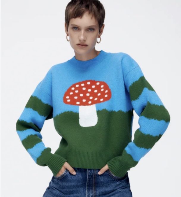 Zara пуловер с гъба