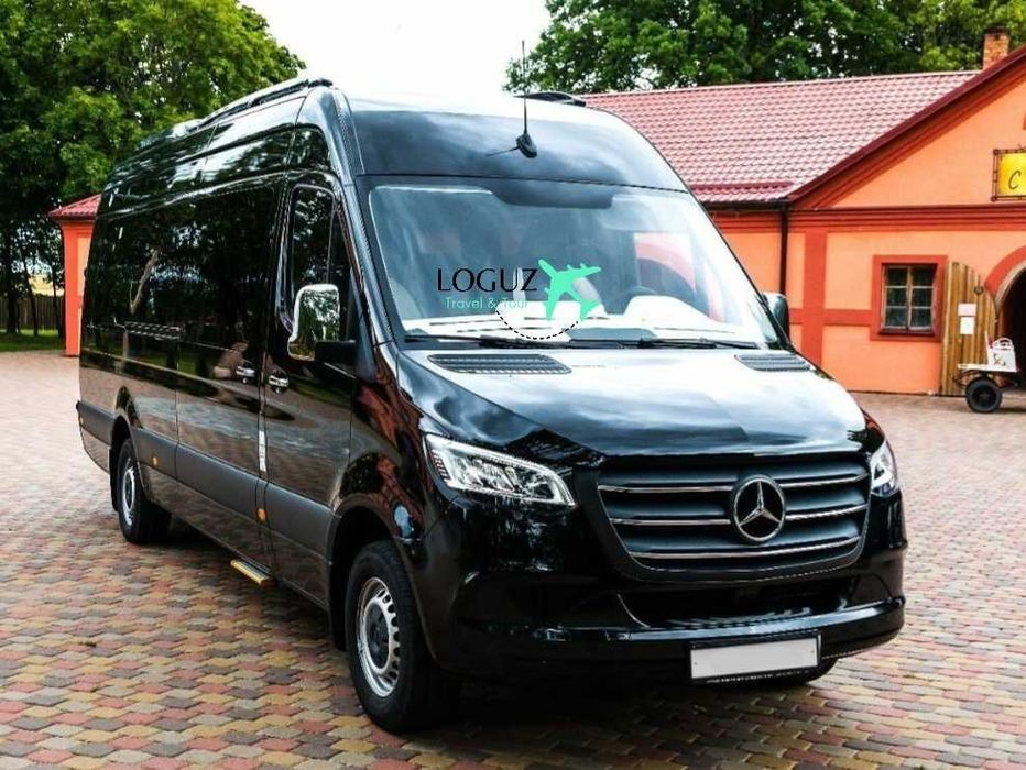 Sprinter minibus for trips to the mountains cities abroad with guide