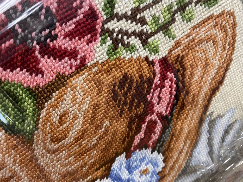 Ръчно изработен гоблен с памучни конци флорален мотив