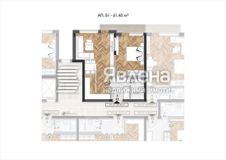 Продава се Двустаен апартамент в София, Люлин 6 - 72 кв.м за 1471 €/кв.м - Снимка #1