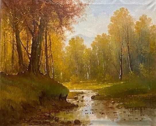 ”TOAMNĂ” Tablou VECHI ulei/pâză, 60x50cm+r Mesterházy Dénes (1900-1949