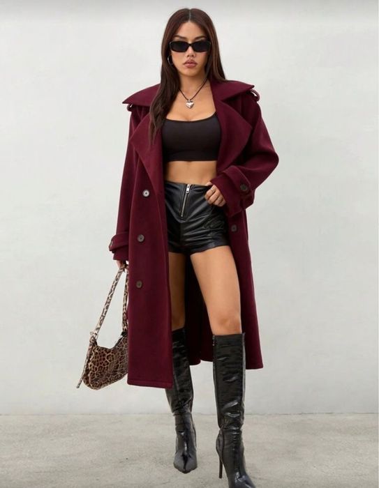 Бордо зимно палто