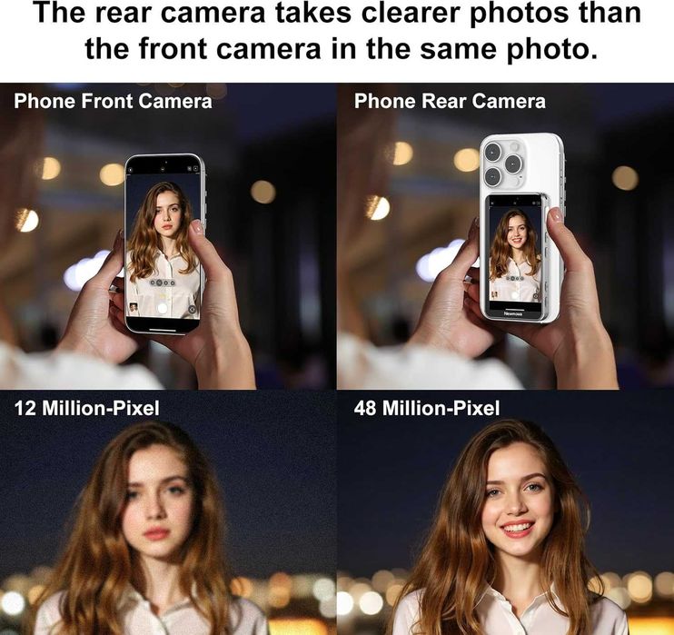 Newmowa Магнитен монитор с тъчскрийн за влог/селфи, 4-инчов