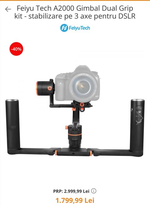 Gimbal Dual Grip kit Feiyu Tech A2000