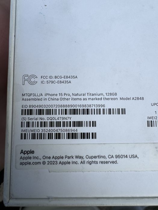 Продам Iphone 15 PRO 128GB