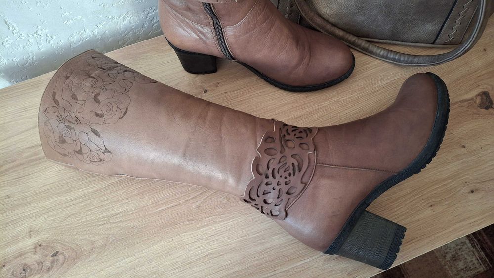 Ботуши естествена кожа N39, чанта