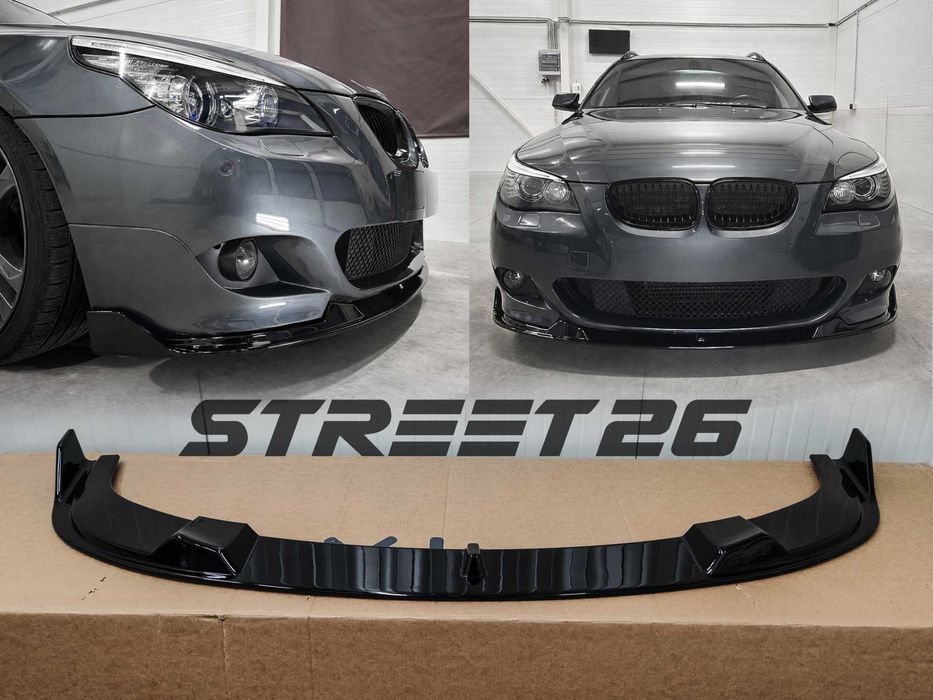 Prelungire Lip Bara Fata BMW Seria 5 E60 E61 (2003-2010) Negru Lucios