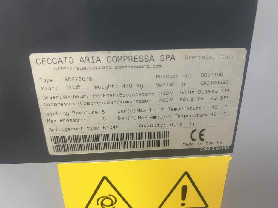 винтов компресор 500 лт.15 kw.