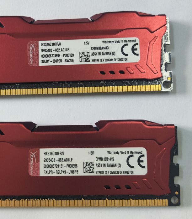 RAM 8 GB x 2 buc DDR3 HyperX Fury