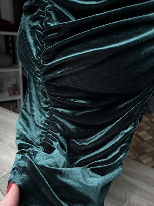 Rochie catifea verde smarald