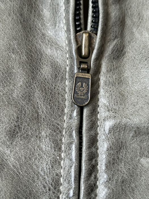 Belstaff  Мото естествена кожа  Дерматинено Зелено Яке  L