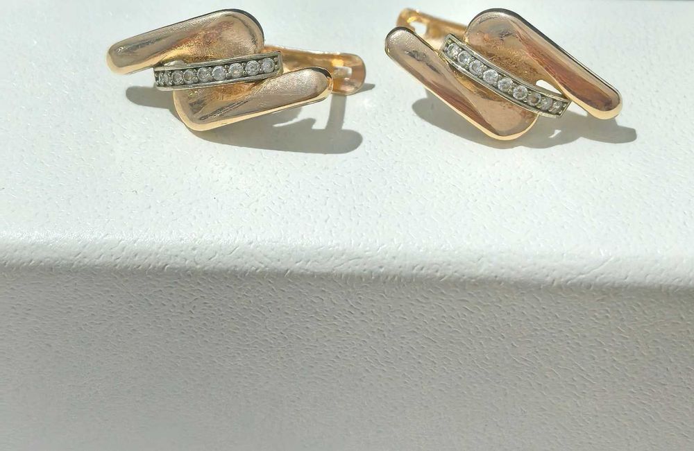 Серьги красное золото