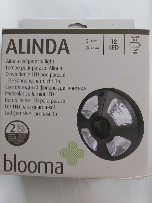 Lampa cu 12 leduri blooma cu baterii 4x1,5ah