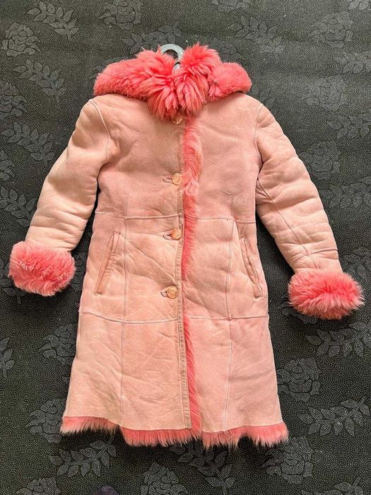 Детская дубленка для девочки на рост 125-135см